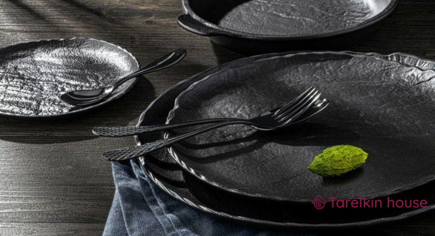 Тарілка Slatestone кругла Black Англія 20,5см WL-661124/А фото